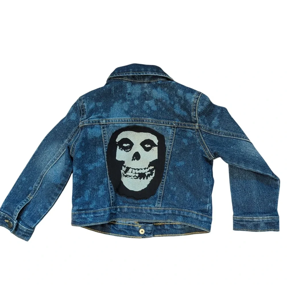 Misfits Jean‎ Jacket Toddler 3T Skull Patch Denim Jacket